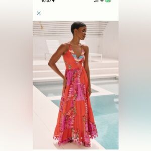 Anthropologie 18. Barok Paris sleeveless v-neck tiered dress. Size L.